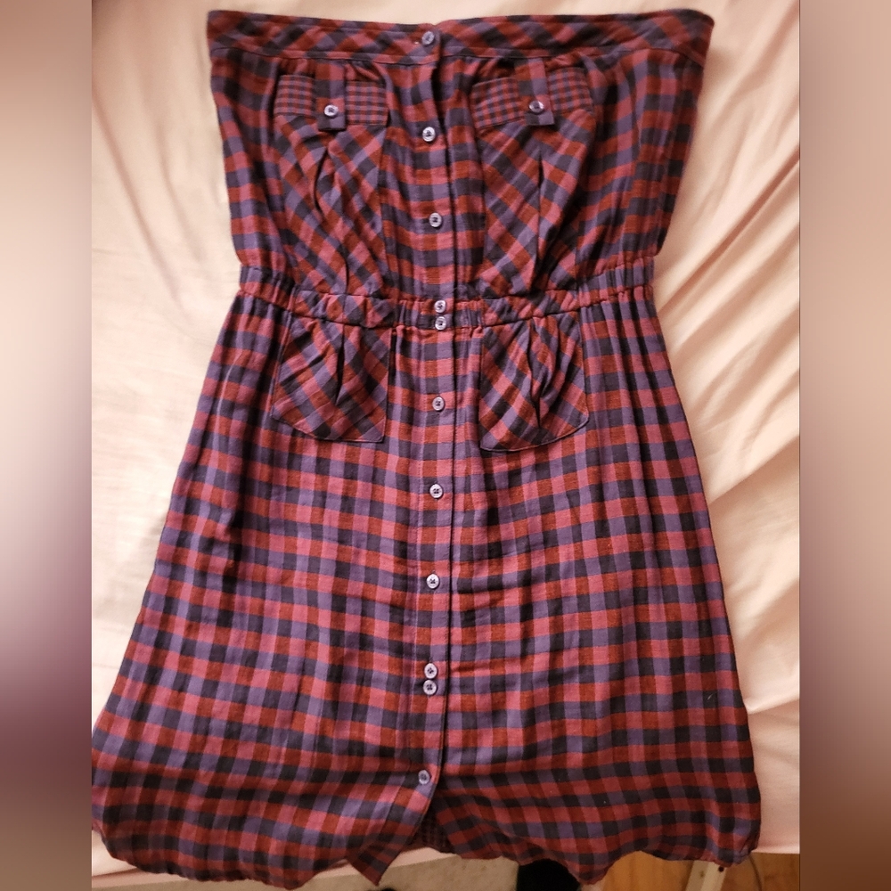Quicksilver Strapless Plaid Dress